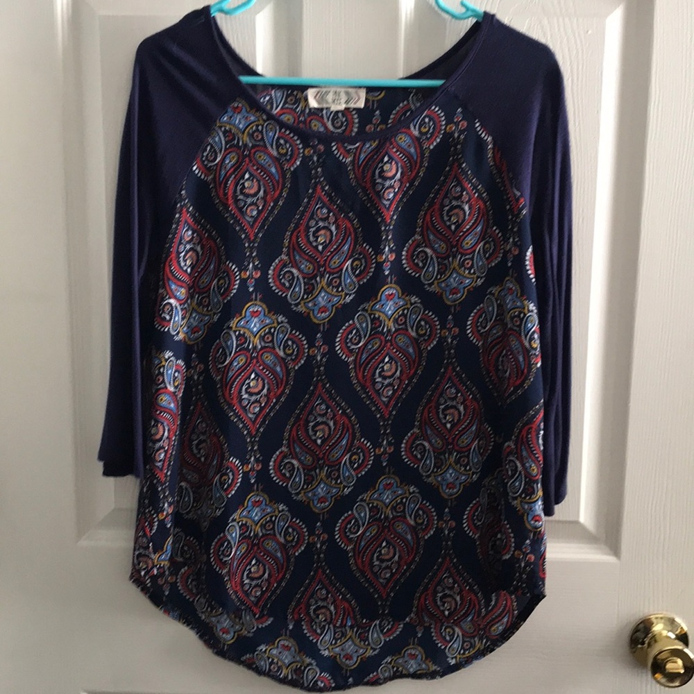 Pink rose patterned shirt